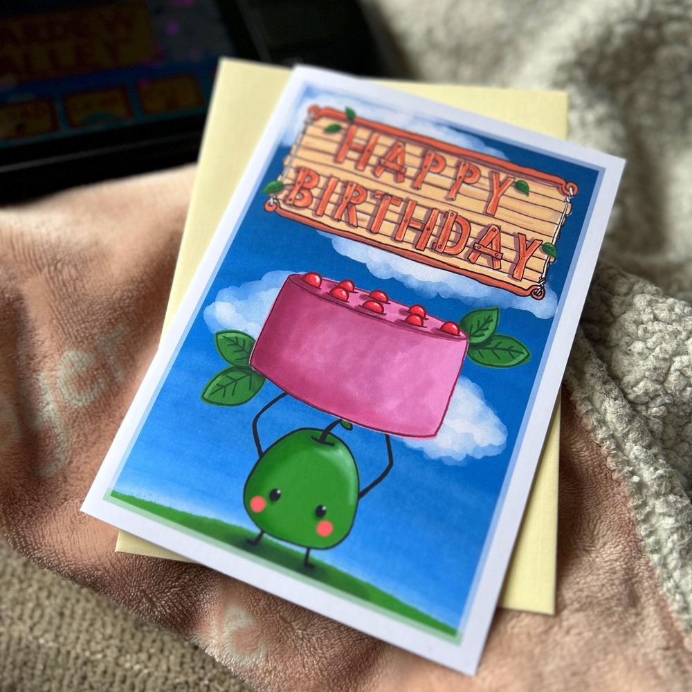 Personalized Birthday Card: Junimo b-day cake